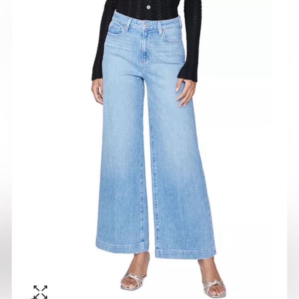 PAIGE Harper Light Blue Flare Jeans - Picture 1 of 7